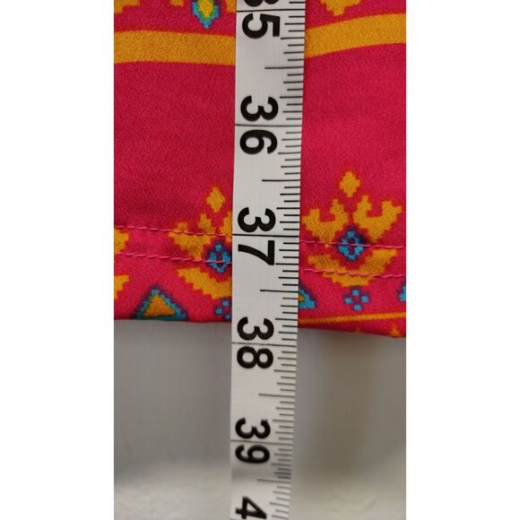 Pink Cattlelac Women's XL Red Aztec Multicolor Patter Sleeveless Dress - Picture 5 of 5